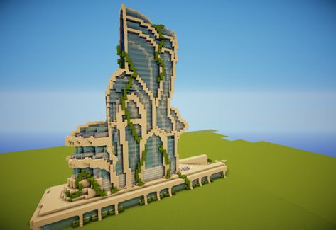 Futuristic building Minecraft Project Futuristic Minecraft, Building Futuristic, Building Minecraft, Villa Minecraft, Construction Minecraft, Modern Minecraft Houses, Futuristic House, Futuristic Building, Minecraft Modern