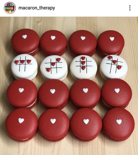 Valentines Macarons, Red Macarons, Macaron Decoration, Easy Macaroons Recipe, Decoration Patisserie, Macaron Flavors, Macaron Cookies, Macaroon Recipes, Cute Baking