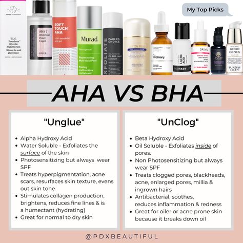 Aha Vs Bha, Esthetician School, Aha Serum, Esthetician Marketing, Treating Hyperpigmentation, Skin Advice, Skin Science, Good Genes, Clear Skin Tips