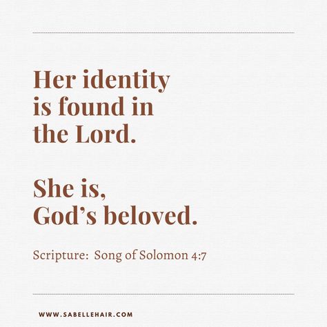 Her identity is rooted in the Lord, unshaken and secure. She knows she is chosen, cherished, and God’s beloved. 💖  Shop at www.sabellehair.com  #Proverbs31Woman #GodsBeloved #FaithAndBeauty #SaBelleHair God Is Able, Christian Woman Encouragement, Christian Woman, Proverbs 31 Woman, Song Of Solomon, She Knows, Christian Women, God Is, The Lord