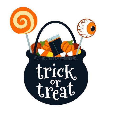 Candy Vector, Halloween Chalkboard, Halloween Donuts, Black Cauldron, Dulces Halloween, Treat Bucket, Bonbon Halloween, Certificate Design Template, Halloween Graphics