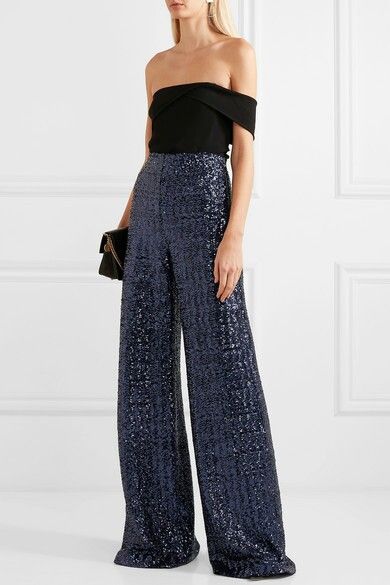 Roland mouret pants Glitter Pants Outfit, Sequins Pants Outfit, Vivi Fashion, Glitter Pants, Sequin Pants, Formal Pants, Stylish Pants, Roland Mouret, Celebrity Outfits