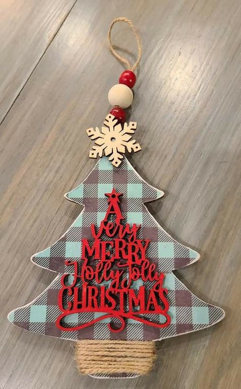 Hoop Ornaments, Dollar Tree Christmas Decor, Dollar Store Christmas Crafts, Wood Shapes, Dollar Tree Christmas, Christmas Tree Crafts, Christmas Wood Crafts, Holiday Crafts Christmas, Christmas Ornaments Homemade