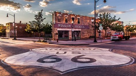 Route 66 Arizona, Winslow Arizona, Grand Canyon Railway, Old Route 66, Route 66 Road Trip, Visit Arizona, Arizona Sunset, Historic Route 66, Northern Arizona