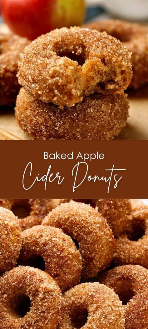 Quick & Easy Baked Apple Cider Donuts Easy Baked Apples, Apple Cider Donuts Recipe, Cider Donuts Recipe, Doughnut Recipe Easy, Apple Cider Donuts Baked, Breakfast Donuts, Baked Donut, Homemade Donuts Recipe, Apple Donuts