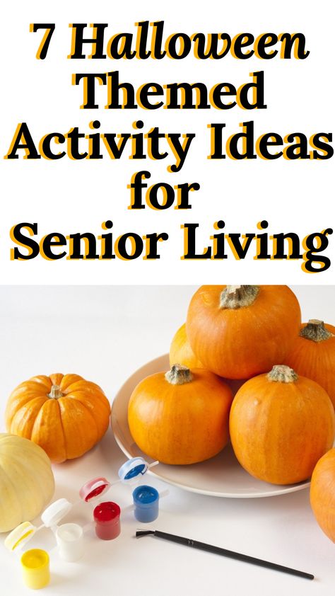 Do you have an administrator who’s a bit uneasy about preparing your senior living facility for Halloween? Or do you have residents who may shy away from activities with witches and ghosts? Instead of focusing on the creatures of Halloween, switch your focus on the fun of Halloween. Elderly Halloween Party Ideas, Senior Halloween Crafts, Fall Activity Ideas For Seniors, Senior Craft Ideas Assisted Living, Halloween Games For Assisted Living, Senior Center Halloween Party, Fun Halloween Activities For Seniors, Fall Activities For Assisted Living, Halloween Relief Society Activities