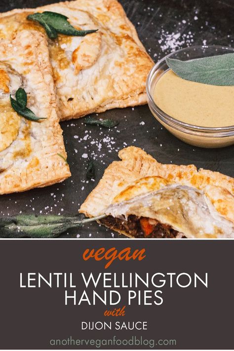 Lentil Wellington Hand Pies Lentil Hand Pies, Savory Hand Pies Recipes, Vegan Wellington, Hand Pies Savory, Puff Pastry Crust, Hand Pie Recipes, Vegan Pie, Puff Pastry Sheets, Hand Pies