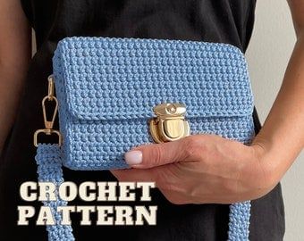 Crochet Crossbody Bag Pattern, Crochet Crossbody Bag, Handbag Ideas, Crochet Pattern Tutorial, Bag Tutorials, Crossbody Bag Pattern, Tote Bag Aesthetic, Crochet Handbag, Simple Crochet