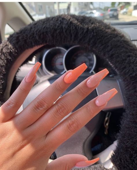 Nagellack Trends, Ombre Acrylic Nails, Her Nails, Coffin Nails Long, Acrylic Nails Coffin Short, Summer Acrylic Nails, Acrylic Nails Coffin, Heart Nails, Fire Nails