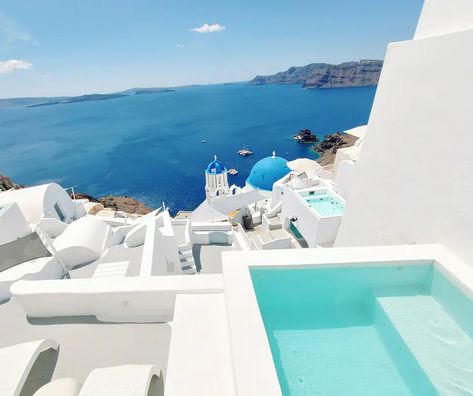 Santorini blue, caldera views, private pool - Cycladic houses (Greece) for Rent in Oia, Greece - Airbnb Oia Greece, Santorini Blue, Trip To Greece, Oia Santorini, Cave House, Greece Travel, Private Pool, Santorini, 4 Beds