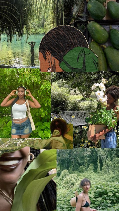 Peaceful Woman Aesthetic, Earthy Baddie Aesthetic, Earthy Fairy Aesthetic, Earthcore Aesthetic, Earthy Baddie, Earthy Collage, Earthy Core, Manifesting Peace, Black Femininity Aesthetic