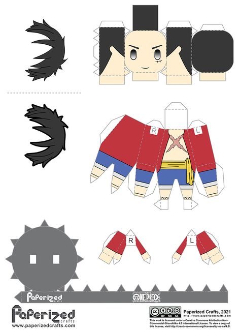 One Piece: Monkey D. Luffy (Timeskip) Paperized | Paperized Crafts Paperized Crafts, One Piece Birthdays, Pola Kotak, One Piece Monkey D Luffy, Anime Paper, Paper Toys Template, Anime Printables, Pola Kartu, Paper Doll Template