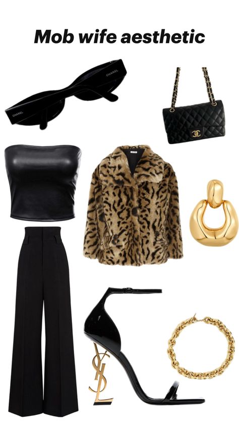 Mob wife, aesthetic cheetah, print, vintage fur, chunky gold jewellery Italian Mob Wife Aesthetic, Fur Coat Outfits, Mafia Wives, Goals Board, Mob Wife Aesthetic, Wife Aesthetic, Day Makeup Looks, Wife Style, Wife Jewelry