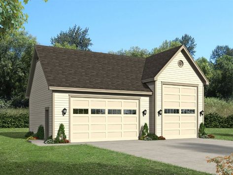 RV Garage Plan, 062G-0176 3 Car Garage Plans, Rv Garage Plans, Plan Garage, Rv Garage, Garage Addition, Garage Door Types, Three Car Garage, 3 Car Garage, Country Craftsman