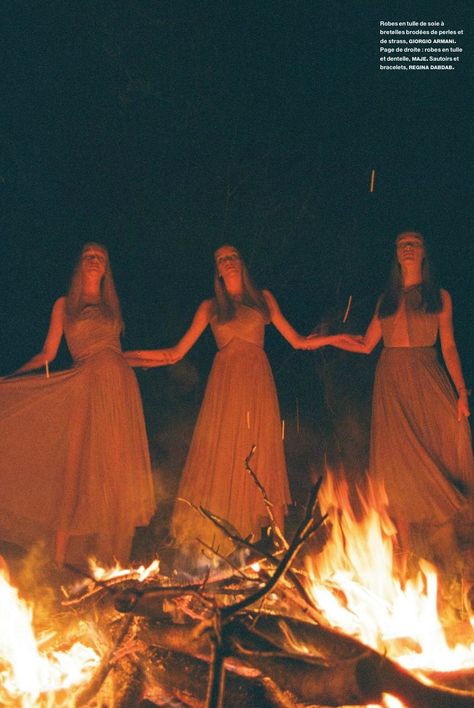 Dreaming of Dior: "Camp Fire" by Michael Pudelka for Numero France May 2015 Horror Inspiration, Types Of Witchcraft, Witch Stuff, Witchcraft For Beginners, Photographie Inspo, Season Of The Witch, Beltane, Witch Aesthetic, Witchy Woman