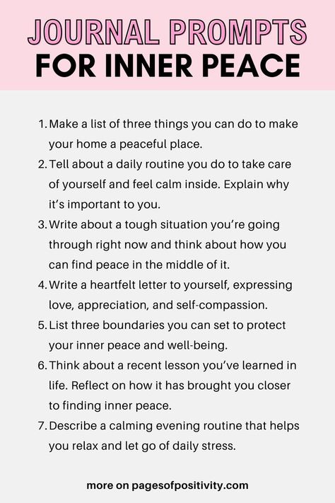 a pin that says in a large font Journal Prompts for Inner Peace Journal Prompts For Independence, Journal Prompts To Let Go Of The Past, No Contact Journal Prompts, Journal Prompts For Vulnerability, Inner Peace Journal Prompts, Light Work Journal Prompts, Anxiously Attached Journal Prompts, Beginner Journaling Prompts, Journal Prompts For Letting Go