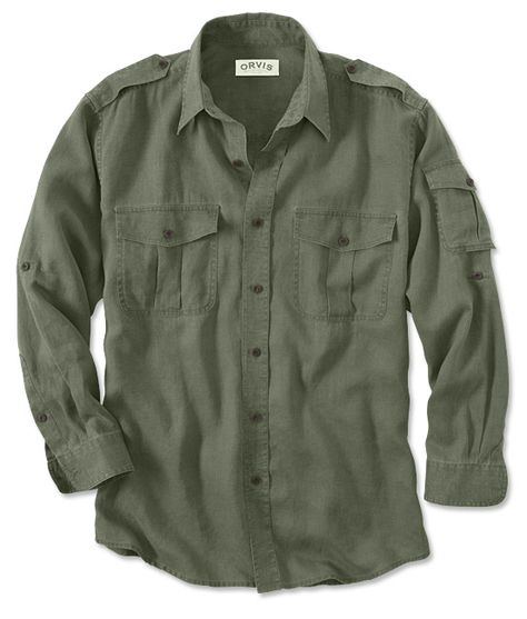 Linen Bush Shirt Safari Outfit, Safari Shirt, Adventure Shirt, Safari Jacket, Hunting Clothes, Travel Shirts, Fishing Shirts, Military Fashion, Outdoor Apparel