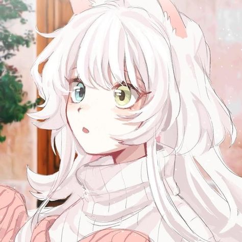 Green Eyes Heterochromia, Eyes Heterochromia, Looking To The Side, Blue Green Eyes, Really Cool Drawings, Dog Ears, Hair White, Baggy Clothes, Boy Dog