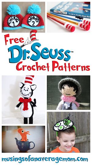 Cat In The Hat Crochet Pattern Free, Crochet Cat In The Hat Pattern Free, Dr Seuss Cat In The Hat, Lorax Crochet Pattern Free, Crochet Cat In The Hat, Character Crochet Patterns, Minecraft Crochet Patterns, Minecraft Crochet, Character Crochet