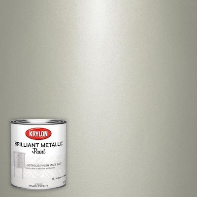 Krylon Gloss Pearlescent Metallic Interior Paint (Actual Net Contents: 32-fl oz) at Lowes.com 40s Glam, Metallic Paint Walls, Method Soap, Metallic Painted Furniture, Glam Bedroom, Grey Paint, Healing Space, Craft Paint, Metallic Luster