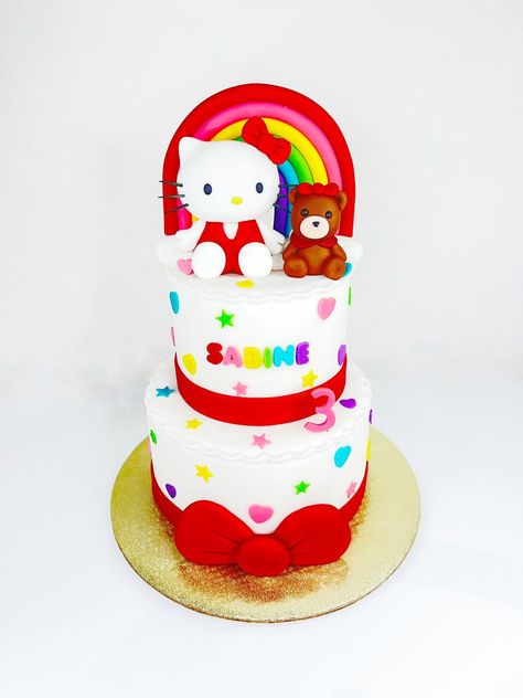 #hellokittycake Gateau Hello Kitty, Kitty Birthday Cake, Hello Kitty Birthday Cake, Cake Kids, Hello Kitty Birthday Party, Kitty Cake, Hello Kitty Cake, Hello Kitty Birthday, Birthday Cake Kids