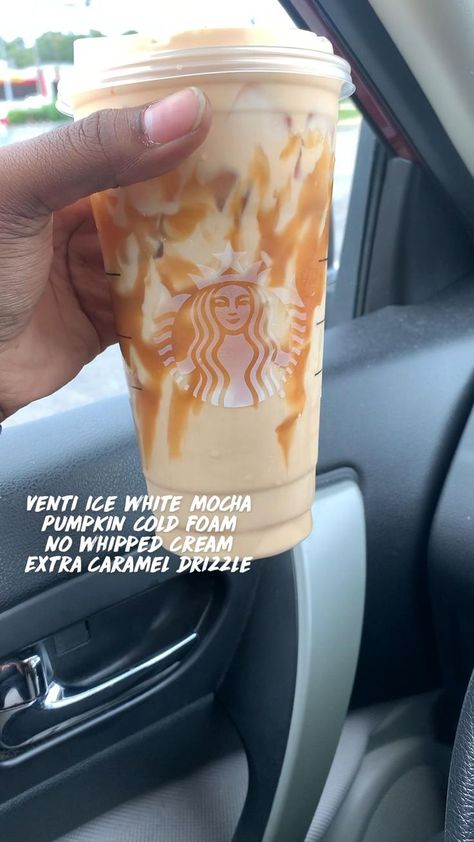 Starbucks Drinks White Mocha, Pumpkin White Mocha, Pumpkin Drinks Starbucks, Recipes Starbucks Drinks, Starbucks Drinks Iced, Starbucks Drink Menu, Starbucks Fall Drinks, Best Starbucks Drinks, Starbucks Secret Menu Recipes