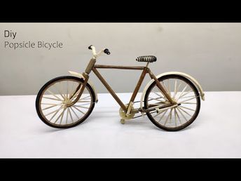 Easy Diy At Home, Bicycle Handmade, Diy Bicycle, Bicycle Diy, Cardboard Diy, Wooden Bicycle, Biking Diy, Diy Popsicle, Vitrine Miniature