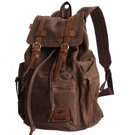 Business Rucksack, Military Backpack, Travel Canvas, Satchel Backpack, Hiking Bag, Vintage Backpacks, Mens Fashion Rugged, Hiking Fashion, Vintage School