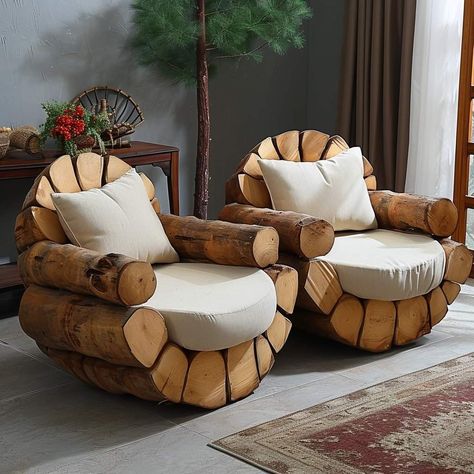 Tre Kunst, Unique Furniture Design, Diy Projektit, Log Furniture, Beautiful Sofas, Tables Diy, Diy Cardboard Furniture, Funky Painted Furniture, Cardboard Furniture