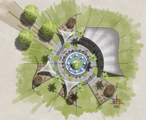 Circle Landscape Design, Landscape Plaza, Landscape And Urbanism Architecture, Landscape Design Drawings, Landscape Architecture Drawing, Urban Landscape Design, Architecture Sketchbook, Architecture Concept Diagram, Architecture Design Sketch