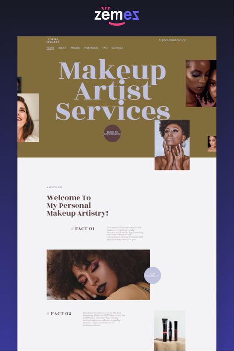 Artist Portfolio Ideas, Makeup Artist Website, Makeup Artist Portfolio, Web Portfolio, Makeup Portfolio, Wordpress Design, Makeup For Black Skin, Web Design Studio, Webpage Design