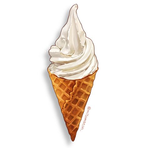 Ice Cream Drawing, Cream Drawing, Ice Cream Art, Studying Food, Serve Ice Cream, 귀여운 음식 그림, Food Artwork, Cream Art, Notes Art