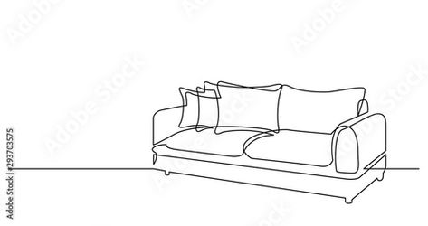 Stock Image: continuous line drawing of couch sofa with cushions Sofa With Cushions, Continuous Line Drawing, Continuous Line, Couch Sofa, Line Drawing, Adobe Stock, Sofa Couch, Stock Vector, Stock Images