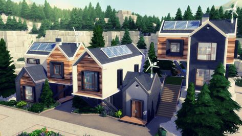 Sims 4 Modern Eco House, Sims 4 Eco Mansion, Eco Lifestyle Sims 4 House, Eco Lifestyle Sims 4, Sims 4 Eco Lifestyle House, Sims 4 Eco House, Eco Community, Cc The Sims 4, Community Homes