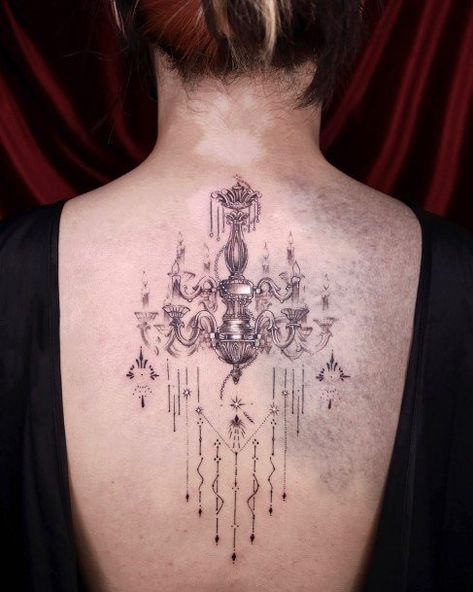 Tattoo Chandelier, Chandelier Tattoo, Sternum Tattoo, Tattoo Designs For Women, Tattoo Idea, Body Mods, Back Tattoo, Tattoos For Women, Tattoo Ideas