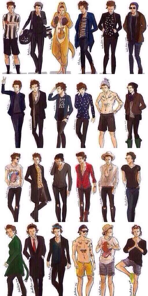 Harry outfits Harry Styles Themed Party Outfits, One Direction Fan Art, One Direction Drawings, Harry Outfits, Harry Styles Drawing, One Direction Outfit, Harry Styles Outfit, One Direction Imagines, One Direction Photos