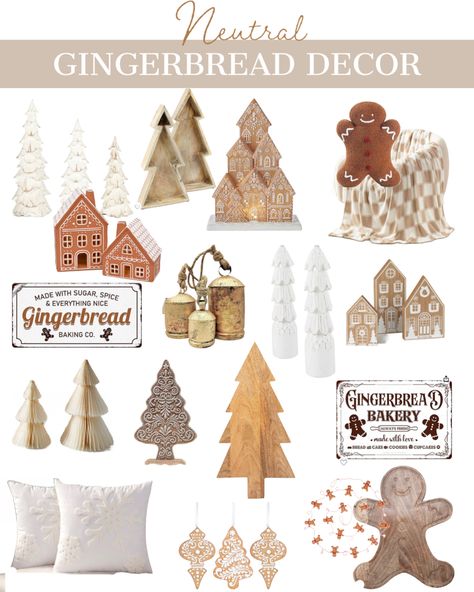 Shop our currated gingerbread decor. Hand picked for your decorating needs Christmas Decor Ideas For Living Room Gingerbread, Gingerbread Living Room Decor, Neutral Gingerbread Christmas Decor, Neutral Gingerbread Decor, Gingerbread Kitchen Decorating Ideas, Neutral Family Room, Farmhouse Christmas Kitchen, Gingerbread Kitchen, Gingerbread Decor