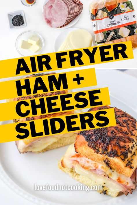 Sliders In Air Fryer, Easy Sliders, Air Fryer Ham, Ham Cheese Sliders, Ham And Cheese Sliders, Quick Delicious Meals, Honey Mustard Dipping Sauce, Mustard Dipping Sauce, Cheese Sliders