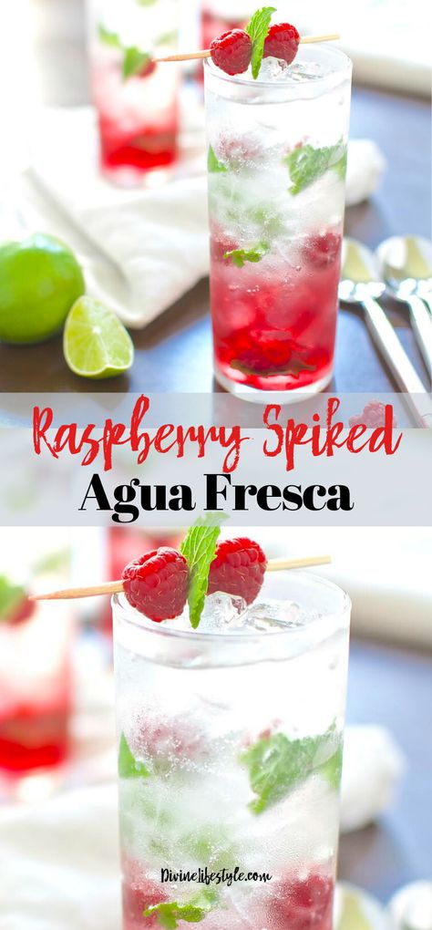 Agua Fresca Recipe, Pineapple Mojito, Alcoholic Punch, Rum Recipes, Raspberry Coconut, Cocktail Syrups, Raspberry Recipes, Pineapple Rum, Shakes Drinks