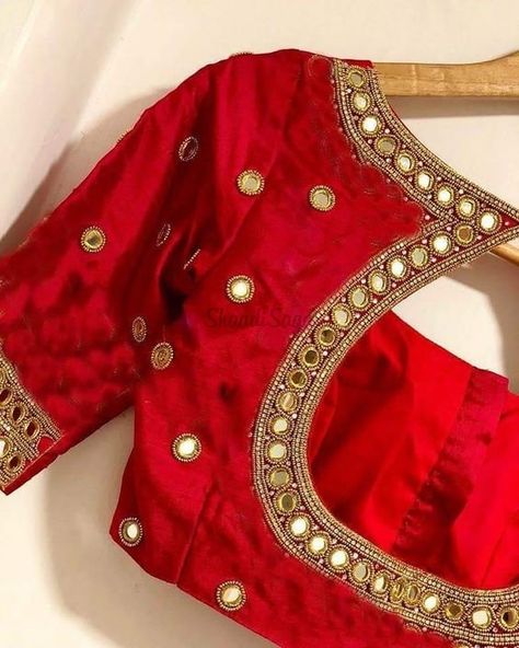 This wedding season we bring to you the top 10 "Hatke" red blouse design ideas to upgrade your wardrobe. #redblousedesign #shaadisaga #indianwedding #blousedesigns #redblousedesignbridal #redblousedesignsimple #redblousedesignsilk #redblousedesignlatest #redblousedesignlatestbridal #redblousedesignpatterns #redblousedesignplain #redblousedesignembroidery #redblousedesignsilksimple #redblousedesignboatneck #redblousedesignforlehenga #redblousedesignforsaree #redblousedesignlongsleeve #redblouse Work Blouse Designs Latest, Red Blouse Design, Work Blouse Designs, Latest Blouse Designs, Mirror Work Blouse Design, Mirror Work Blouse, Pattu Saree Blouse Designs, Blouse Design Images, New Blouse Designs