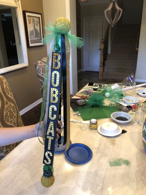 Spirit stick for high schools, spirit stick ideas Spirit Sticks For School, Spirit Stick Decorating Ideas, Homecoming Spirit Sticks, Diy Cheer Spirit Sticks, High School Spirit Stick, Spirit Stick Ideas, Spirit Stick Ideas Diy, Spirit Sticks Cheerleading, Diy Spirit Stick