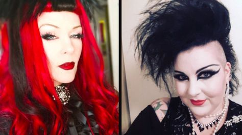 http://www.revelist.com/beauty-howtos/older-goth-women/6559 Gothic Fashion Women, Gothic Hairstyles, Goth Hair, Goth Look, Older Women Fashion, Goth Beauty, Goth Women, Advanced Style, Edgy Style