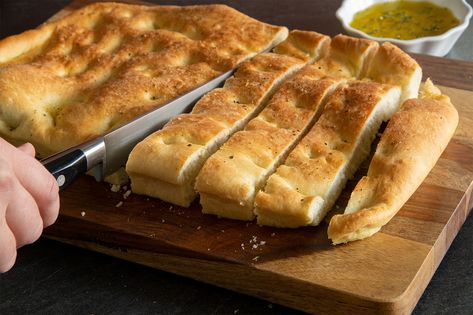 Focaccia Rhodes Bread Recipes, Rhodes Bread Dough, Philly Cheese Steak Dip, Easy Focaccia Bread Recipe, Brunch Pizza, Rhodes Bread, Rhodes Dinner Rolls, Rhodes Rolls, Frozen Rolls