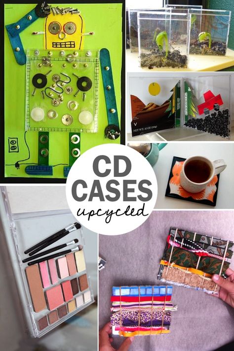 All the things you didn't know you could do with a CD case! - One Crazy House Repurpose Cds, Cd Case Crafts, Dvd Case Crafts, Recycled Cds, Dvd Cases, Cd Jewel Case, Cd Diy, Old Cd, Cd Case