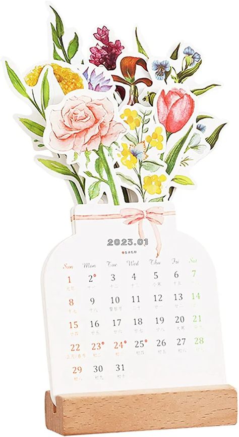 Amazon.com : 2023 Creative Flower Desk Calendar, Vase Shaped New Year Monthly Calendar Planner 3.9" x 9.4" : Office Products Desk Calender Design 2023, Flower Calendar Design, Handmade Calendar Ideas Creative, Desk Calendar Design Creative, Creative Calendar Ideas, Cute Calendar Ideas, Calendar Design Ideas Creative, Handmade Desk Calendar, Creative Desk Calendar