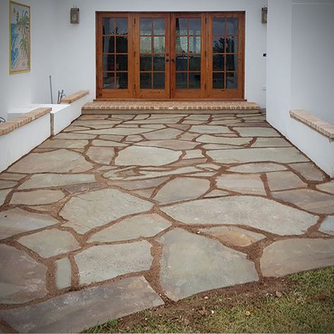 Blue Stone Pavers, Natural Stone Patio, Pavers Patio, Flagstone Pathway, Patio Stone, Flagstone Walkway, Flagstone Path, Stone Pavers, Walkway Design