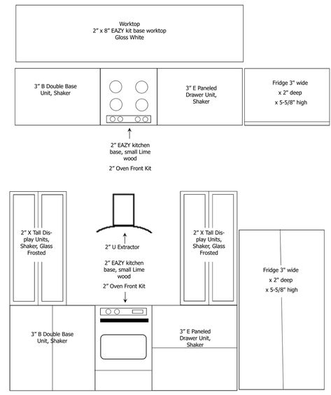 Barbie Furniture Plans, Make Kitchen Cabinets, Miniature Templates, How To Make Kitchen Cabinets, Dollhouse Kitchens, Mini Kitchens, Real Good Toys, Barbie House Furniture, 3d Templates