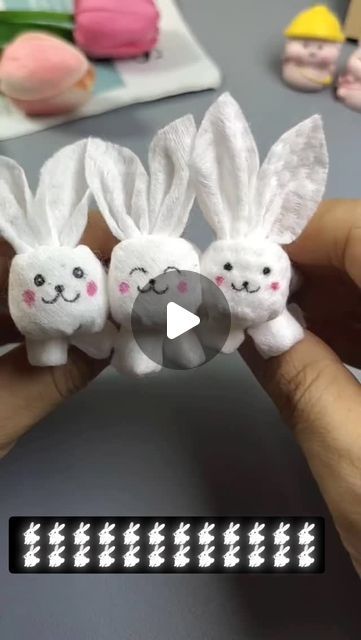 easy crafts on Instagram: "Don’t throw away used face towels. Today I will teach you how to make cute rabbits. Let’s make them with your children. #HandmadeLittleWhiteRabbit #Handmade #HandmadeDIY #TreasureFromWaste #LifeTips" Rabbit Craft, Cute Rabbits, Tissue Paper Flowers Diy, Rabbit Crafts, Barbie Doll Clothing Patterns, Tissue Paper Flowers, Toddler Learning Activities, September 19, Paper Flowers Diy