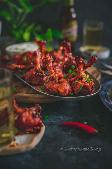 Drums Of Heaven, Chicken Lollipop, Bar Restaurant Design, Architecture Restaurant, Chicken Lollipops, Food Shots, Design Café, Indian Chicken, Chilli Chicken