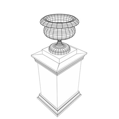 Garden stone Urn Vase on pedestal #stone, #Garden, #Urn, #pedestal Pedestal Drawing, Urn And Pedestal Planters, Grecian Urn, Urn Vase, Stone Garden, Garden Stones, Designs To Draw, Side Table, Vase